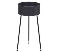 Beliani Plant Stand Leika Metal 29cm Black, Black