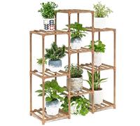 Plant Stand Plant Stand Indoor Tall Plant Shelf Outdoor Bamboo Plant Rack Corner Flower Stand Tiered Plant Holder for Multiple Plants Pots for Window Garden Balcony Living Room,3 Tiers 9 Potted
