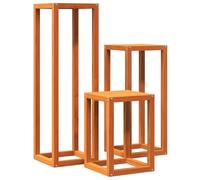 vidaXL 3 Piece Plant Stand Set White Solid Wood Pine