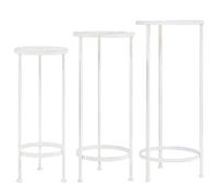 vidaXL Plant Stand Set 3 Pieces Vintage Style Metal Antique White UK HOT