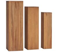 Plant Stand Set 3pcs Solid Teak Natural Finish S15x15x65 M20x20x75 L25x25x85 -UK