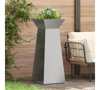 Plant Stand Set Stainless steel 40 x 40 x 101 cm Decorative Inlays Berkfield Home Silver One Size