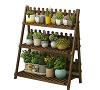 Plant Stand,Solid Wood Multi-Layer Plant Stand - Foldable Flower Pot Display for Balcony, Succulent Organizer, Brown, 90x37x98cm - Perfect for Indoor/Outdoor Greenery