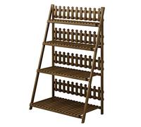 Plant Stand,Solid Wood Multi-Layer Plant Stand - Foldable Flower Pot Display for Balcony & Succulents - Stylish Brown, 50x47x142cm, Perfect for Indoor & Outdoor Greenery