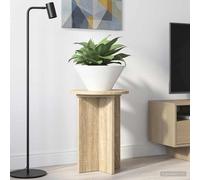 Plant Stand Sonoma Oak Ø29.5x40 cm Engineered Wood Indoor Modern Minimal ForHome