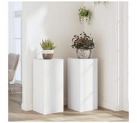 Plant Stand Tiered White Engineered Wood 30x30x70cm Indoor Outdoor Display 2pcs