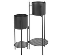 Beliani Plant Stand ULMUS Metal 58 cm Black, Black