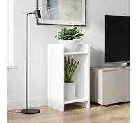 Plant Stand White 30x30x60 cm Engineered Wood 2-Shelf Open Frame Space-SavingUK