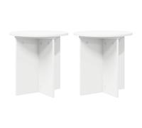 Plant Stand White 40x40cm Engineered Wood Modern Indoor Minimalist Display 2pcs