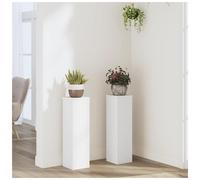 vidaXL Plant Stand Pot Holder - White Engineered Wood 17 x 17 x 60 cm, Sturdy - 2 pcs