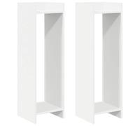 Plant Stand White Engineered Wood 30x30x100cm 2-Shelf Space-Saving Vertical Slim
