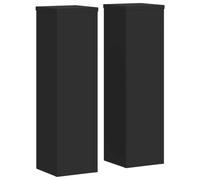 Plant Stand 2pcs Concrete Grey Engineered Wood 17x17x60cm Indoor Outdoor Tiered