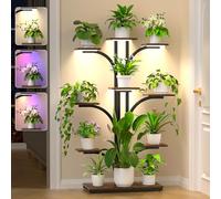 Plant Stands Indoor, 64" Tall Plant Stand with Grow Lights for Home Patio | 9 Tiered Corner Plant Shelf Indoor Plants Multiple, Flower Plant Pot Display Holder, Tree-Shaped Plant Rack