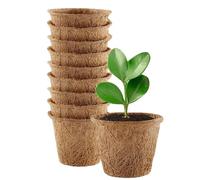 Plant Starter Cups | Ten Pieces Fully Compostable Coconut Fiber | Air Permeable Plant Cups - Suitable for Garden, Greenhouse, Courtyard, Balcony, Windowsill, Vegetables, Flowers, Seedlings, Indoor and