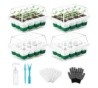 Plant Starter Trays 12 Grids with Vented Hoods, Reusable