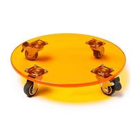 Plant Starter Trays Acrylic Plant Caddy with Wheels, Indoor Plant Stand Removable Flower Plant Trays Plant Caddy Outdoor, Plant Riser Rolling Plant Stand Tray Bracket,Yellow-30x30cm