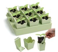 Plant Starter Trays, Mini Propagator Plant Grow Kit, Reusable Greenhouse Growing Starting Transplanting Supplies for Vegetable Patch Prep Indoor Outdoor Propagation