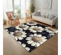 Plant Sunflower Blue Rugs for Living Room 60x110cm Non-Slip Washable Rug for Bedroom large Thin Short Pile Floor Carpet Nature Floral Area Rug for Office Dinning Room Playroom