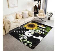 Plant Sunflower Flower 3D Printing Large Carpet Living Room Area Carpet Soft Flannel Boy Room Gift Rug Cushion Rug 100 X 200 Cm - Polyester Soft Touch Easy Clean, Stain Resistant -9243905206592