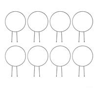 Plant Support 8Pcs for Vines Roses and Ivy with Black Iron Base and Shaped Hoops for Vertical Growth Guidance (round)
