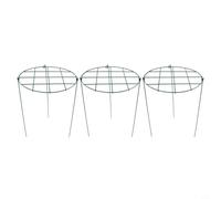 Plant Support Cage 3 Pack Metal Garden Ring Stand Prevents Bending or Breaking Supports Climbing Flowers and Vegetables 15.7in x 11.8in for Peony(Grid type)