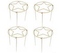 Plant Support Cages 4-Pack Metal Plant Holders with Detachable Star Grid Adjustable Three-Leg Structure for Peonies Roses Tomatoes Hydrangeas(Gold 30 * 40cm)