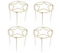 Plant Support Cages Set of 4 3-Leg Removable Grid Metal 30x40cm Adjustable Structure for Peonies Rose Tomato Hydrangea Strawberry Assembly for Small Garden or Pot(Gold 30 * 40cm)