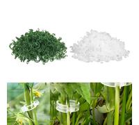 Plant Support Clips, 100/200 Pcs Secured Plastic Plant Fixing Clips for Climbing Plants - Ideal Tomato Clips, Plant Support Clamp, Climbing Plant Clamp for Garden Vines Flowers (100, Green+White)