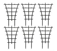 Plant Support Trellis for Indoor and Outdoor Plants, Stackable Grid Climbing Frame for Garden Pots, Flexible PP Vine Holder for Tomato Cucumber Clematis Lily, Black, 6 or 8 Pieces(6pcs)