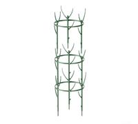 Plant Support Trellis Rings with Metal Stake, 3-Layer Green Garden Plant Stand for Climbing Cucumbers Tomatoes and Flowers, Rust-Resistant & Easy to Install(triple layer)