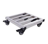 Plant Support with Lockable Wheels - Stainless Steel Flower Pot Tray, Easy to Move, 360° Rotating Cart for Indoor & Outdoor Use, 25cm Silver Planter Stand