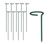 Plant Supports Set 10 Metal Climbing Rods With Ring 60cm Garden Planting