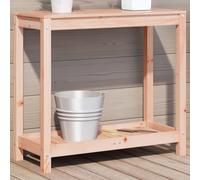 Plant Table Made of Solid Douglas Fir Wood 82.5 x 35 x 75 cm with Shelf, Garden Flower Stand for Patio, Balcony, Living Room, Robust Plant Stairs for Storage and Decoration