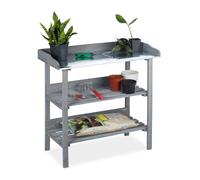 Plant table Planting Bench 3-Tiered Workbench Outdoor Potting Station 3 Shelves