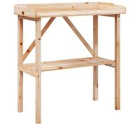 Plant Table with Shelf Plant Stand Table Flower Stand Solid Wood Fir vidaXL