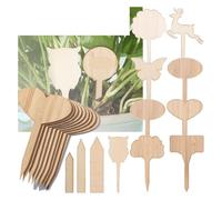 Plant Tags 50pcs Wood Sign Tags Garden Markers T-Shape Plant Labels Nursery Pots Seeding Tools Gardening Bonsai Ornament(Color:12)