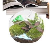 Plant Terrarium, Glass Terrarium - Round Planter for Terrarium - Vase with Landscape, Inclined Mouth Vase, Home Decor, Centerpiece for Succulents and