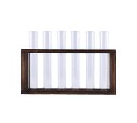 Plant Terrarium with Wooden Stand, Desktop/Wall Hanging Live Plant Propagation Station Planters Glass Tubes Hydroponic