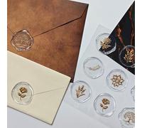 Plant Theme Wax Seal Stickers Transparent Seal Stickers for Invitations, Correspondence, Crafting, DIY Projects, Greeting Cards (Windy)