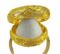 Plant Themed 24K Gold Plated Bangles for Unisex Wear A Bohemian Style Charm Bracelet for A Unique and Stylish Bridal Accessory