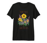 Plant These Save The Bees Sunflower Vintage Beekeeper Gift Premium T-Shirt