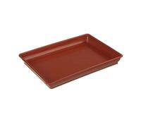 Plant Tray Indoor Outdoor Flower Pot Plant Saucer Drip Plastic Tray Rectangle 1PC Saucers(Red,Large)