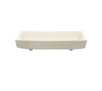 Plant Trays Flower-arranging Saucer with Ripple Line Modern Ceramic Garden Plant Drip Tray Garden(White)