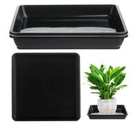 Plant Trays for Pots, Plant Pot Saucers 3PCS 11.8x11.8 Inch Plastic Square Plant Tray Durable Plant Water Catcher Tray for Bonsai Flowers Succulent Pot Gardening Supplies Large , Plant Saucer