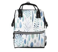 Plant Tree Leaf Prints Changing Bag Backpack Baby Diaper Bags for Mom Dad, Waterproof Nappy Rucksack Multifunctional Travel Bag
