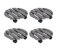Plant trolley Grey WPC Ø30x7.5cm 100kg 360° castors 2 brakes 4pc set mobile base