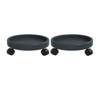 Plant Trolleys Caddies with Wheels 2 pcs Grey Diameter 35 kg vidaXL