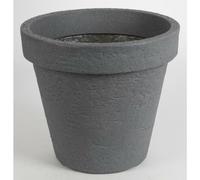 Plant Tub " Pisa " Stone Grey Flowers 39x35cm Round Plastic Container New