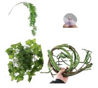 Plant Vine Habitat Decoration Lizard Leaf Spider Snake Lair with Leaf Leaf for Reptile Climbing Reptile Climbing