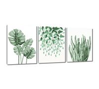 Plant Wall Art Green Decor - Tropical Monstera Botanical Plants Framed Paintings Modern Artwork Wall Decoration Banana Leaf Foliage Aloe Picture Print Decor For Home Office 12×16 Inches Ready To Hang